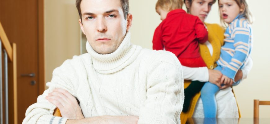 family four having quarrel