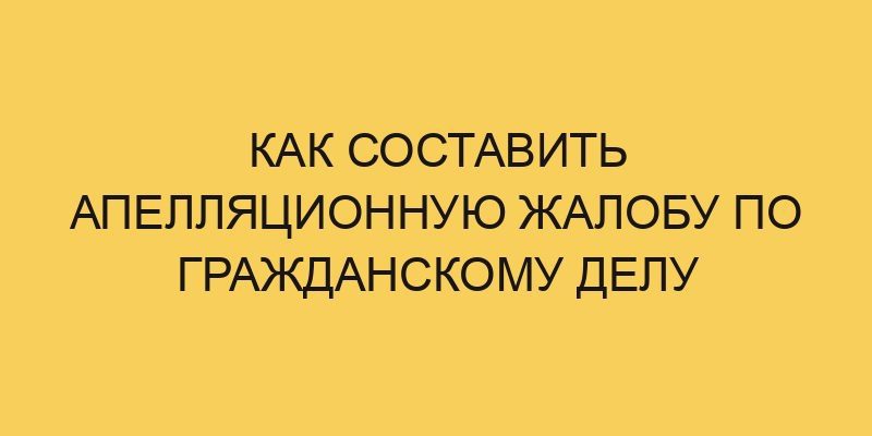 kak sostavit apellyacionnuju zhalobu po grazhdanskomu delu 3217