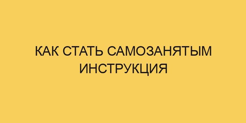 kak stat samozanyatym instrukciya 931